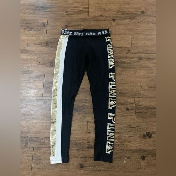 NEW PINK VS GOLD BLING RARE LEGGINGS S - Picture 2 of 8
